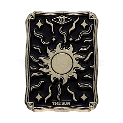 Tarot Card Enamel Pins, Alloy Brooch, Gothic Style Jewelry Gift, Sun, 30x21mm(PW-WG91833-09)