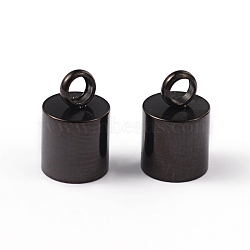 Column 304 Stainless Steel Cord Ends, Electrophoresis Black, 11x7mm, Hole: 2mm, Inner Diameter: 6mm(STAS-L176-17)