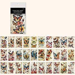 30 Pcs Vintage Tearable 4 Styles Scrapbook Paper, for Scrapbooking, Kid DIY Arts Crafts, Album, Butterfly, 140x80x4mm(DIY-Z038-04D)