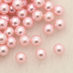 ABS Plastic Imitation Pearl Round Beads, Dyed, No Hole, Pink, 8mm, about 1500pcs/bag(MACR-F033-8mm-18)