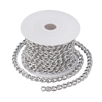 CHGCRAFT DIY Chain Necklace Making Kits, Including 3m Aluminium Curb Chain, Platinum, 10x7x3mm