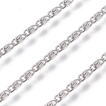 304 Stainless Steel Lumachina Chains, with Spool, Unwelded, Stainless Steel Color, 1.8mm, Link: 4.5x1.8x1mm, about 82.02 Feet(25m)/roll