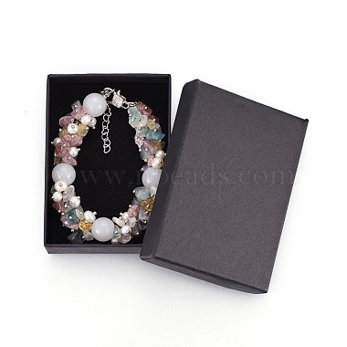 Natural Mixed Stone and White Jade Beads Bracelets(BJEW-JB04163-01)-4