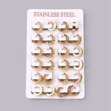 304 Stainless Steel Huggie Hoop Earrings(X-EJEW-O087-09A)-3