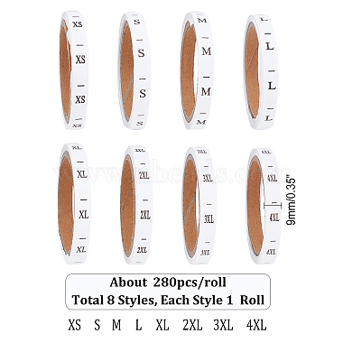 AHADEMAKER 8 Rolls 8 Style Clothing Size Labels(DIY-GA0003-49)-2