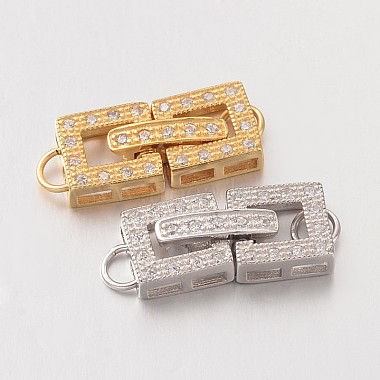 Mixed Color Clear Rectangle Sterling Silver Clasps