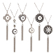 5Pcs 5 Style Interchangeable Alloy Snap Button Necklace Making(FIND-NB0003-50)-1