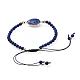 Adjustable Natural Lapis Lazuli(Dyed) Braided Bead Bracelets(BJEW-JB04559-02)-3