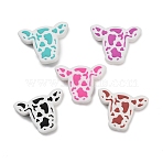 Food Grade Eco-Friendly Silicone Beads, Focal Beads, Cattle, Mixed Color, 22x30x9mm, Hole: 3mm(SIL-T058-06)