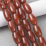 Oval Natural Carnelian Beads Strands, Dyed & Heated, 20x12mm, Hole: 1mm, about 19pcs/strand, 15.5 inch(G-D622-06-G-A)