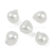 Glass Profiled Pearl Beads, Pearlized, Nuggets, White, 14~15x12x13mm, Hole: 1.2~1.4mm(HY-Z001-06B)