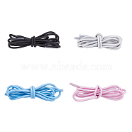 4 Pairs 4 Colors Polyester Athletic Shoelace, Elastic No Tie Shoelace Replacement for Sneakers, Mixed Color, 500x2.5mm, 1 pair/color(DIY-FH0005-44)