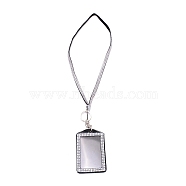 Rectangle PU Leather with Rhinestone Phone Card Holder, with Strap, Cellphone Accessories, Crystal, 552mm(AJEW-WH0230-48D)