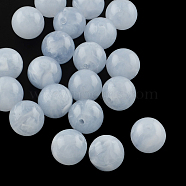 Round Imitation Gemstone Acrylic Beads, Cornflower Blue, 6mm, Hole: 2mm(X-OACR-R029-6mm-31)