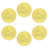 12 Sheets Self Adhesive Gold Foil Embossed Stickers, Round Dot Medal Decorative Decals for Envelope Card Seal, Food, Size: about 165x211mm, Stickers: 50mm, 12 sheets/set(DIY-WH0451-023)