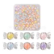 300Pcs 6 Colors Transparent Acrylic Beads, Bead in Bead, Candy, Mixed Color, 9x17x8.5mm, Hole: 2mm, 50pcs/color(TACR-LS0001-06)
