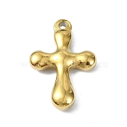 Ion Plating(IP) 304 Stainless Steel Pendants, Real 18K Gold Plated, Cross, 18.5x12.5x3mm, Hole: 1.4mm(STAS-B058-21G-04)