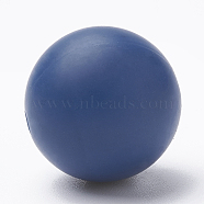 Food Grade Eco-Friendly Silicone Beads, Chewing Beads For Teethers, DIY Nursing Necklaces Making, Round, Marine Blue, 12mm, Hole: 2mm(X-SIL-R008B-51)