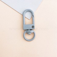 Baking Painted Alloy Swivel Clasps, Swivel Snap Hook, with Iron Findings, Gray, 33.5x13x5mm, Hole: 6x9.5mm(PALLOY-TAC0011-45K)