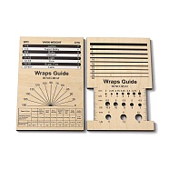 Rectangle Wooden Wooden Knitting Needle Gauge & Yarn Wrap Guide Board, Wheat, 150x100x5mm, 2pcs/set(DIY-WH0033-85)