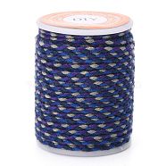 4-Ply Polycotton Cord, Handmade Macrame Cotton Rope, for String Wall Hangings Plant Hanger, DIY Craft String Knitting, Prussian Blue, 1.5mm, about 4.3 yards(4m)/roll(OCOR-Z003-D15)