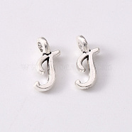 Tibetan Style Alloy Charms, Cadmium Free & Lead Free, Antique Silver, Letter.T, T: 10.5x4x1.5mm, Hole: 1.8mm(TIBEP-R361-01T-AS-RS)