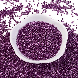 12/0 Grade A Round Glass Seed Beads, Baking Paint, Purple, 12/0, 2x1.5mm, Hole: 0.7mm, about 30000pcs/bag(SEED-Q009-FJX33)
