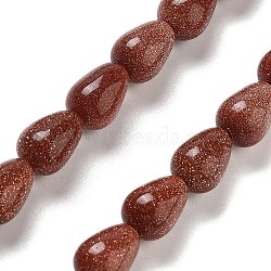 Synthetic Goldstone Beads Strands, Teardrop, 9x6mm, Hole: 1.2mm, about 44pcs/strand, 15.75''(40cm)(G-B106-A06-01)