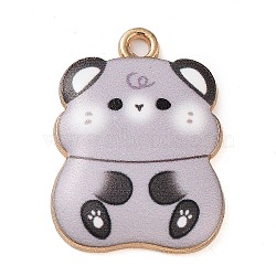 Rack Plating Alloy Enamel Pendants, Golden, Hamster Charm, Thistle, 23x17x3mm, Hole: 2mm(FIND-Q099-13G-01)