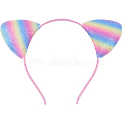 Cat Ear Cloth Hair Bands for Women, Colorful, 140x120mm(PW-WG17332-02)