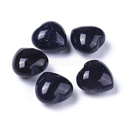 Synthetic Goldstone Beads, No Hole/Undrilled, Heart, 20x20x13~13.5mm(G-F659-B33)
