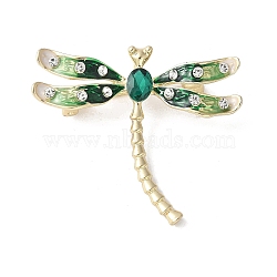 Dragonfly Enamel Pins, Alloy Brooches for Backpack Clothes, Green, 42x48mm(JEWB-M067-10G)