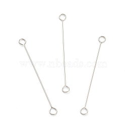 316 Surgical Stainless Steel Eye Pins, Double Sided Eye Pins, Stainless Steel Color, 30x2.5x0.4mm, Hole: 1.6mm(STAS-P277-A04-P)