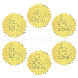 12 Sheets Self Adhesive Gold Foil Embossed Stickers, Round Dot Medal Decorative Decals for Envelope Card Seal, Food, Size: about 165x211mm, Stickers: 50mm, 12 sheets/set(DIY-WH0451-023)