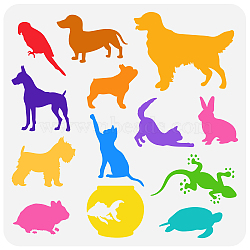 PET Hollow Out Drawing Painting Stencils, for DIY Scrapbook, Photo Album, Animal Pattern, 30x30cm(DIY-WH0391-0092)