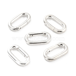 925 Sterling Silver Spring Gate Rings, Oval, Silver, 17x9x2.5mm, Inner Diameter: 12.5x5mm(STER-Z001-109S)