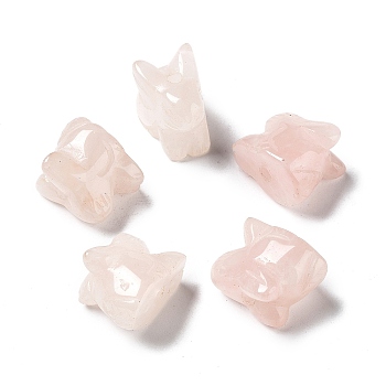 Natural Rose Quartz Beads, Rabbit, 13~14x11~11.5x16~17mm, Hole: 2mm