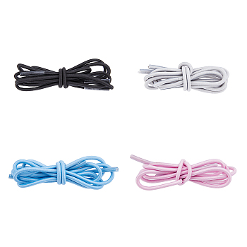 4 Pairs 4 Colors Polyester Athletic Shoelace, Elastic No Tie Shoelace Replacement for Sneakers, Mixed Color, 500x2.5mm, 1 pair/color