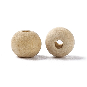 (Defective Closeout Sale: Yellowing) Unfinished Natural Wood Beads, Round Wooden Loose Beads Spacer Beads for Craft Making, BurlyWood, 8x7mm, Hole: 2.5mm, about 2142pcs/300g