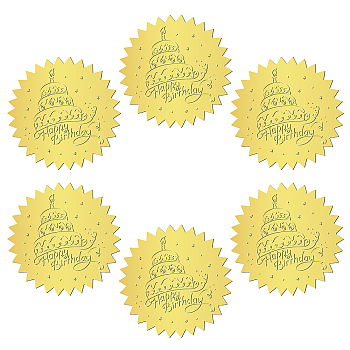 12 Sheets Self Adhesive Gold Foil Embossed Stickers, Round Dot Medal Decorative Decals for Envelope Card Seal, Food, Size: about 165x211mm, Stickers: 50mm, 12 sheets/set