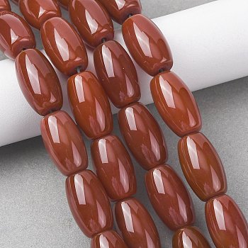 Oval Natural Carnelian Beads Strands, Dyed & Heated, 20x12mm, Hole: 1mm, about 19pcs/strand, 15.5 inch