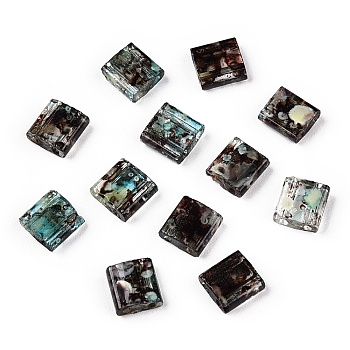 2-Hole Transparent Glass Seed Beads, Antique Style, Rectangle, Coconut Brown, 5x4.5~5.5x2~2.5mm, Hole: 0.5~0.8mm