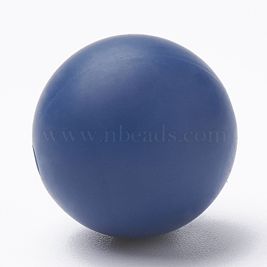 Marine Blue Round Silicone Beads