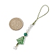 Brass Glass with Natural Quartz Crystal with Natural White Jade Mobile Straps(HJEW-JM02288)-2