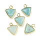 Natural Flower Amazonite Triangle Charms(G-K338-24G)-1