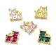 Real 18K Gold Plated Rack Plating Brass Micro Pave Cubic Zirconia Charms(KK-F854-13G)-1