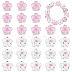 30Pcs 2 Colors Handmade Lampwork Beads, Bumpy, Flower, Mixed Color, 13.5~14x14.5~15x7~8mm, Hole: 1.4mm, 15pcs/color(LAMP-WR0001-06)