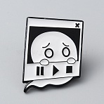 Ghost Enamel Pin, Electrophoresis Black Alloy Brooch for Clothes Backpack, Musical Instruments Pattern, 28x21x1.5mm(JEWB-WH0010-48B)