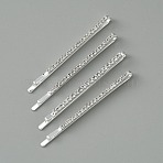 Metal Rhinestone Hair Bobby Pins, Hair Accessories for Girls, Silver, 59x2x6.5mm(FIND-WH0152-33S)