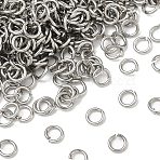 Non-Tarnish 304 Stainless Steel Open Jump Rings, Saw Cut Seamless Round, Stainless Steel Color, 21 Gauge, 4x0.7mm, Inner Diameter: 2.6mm(STAS-R060-4x0.7-P)